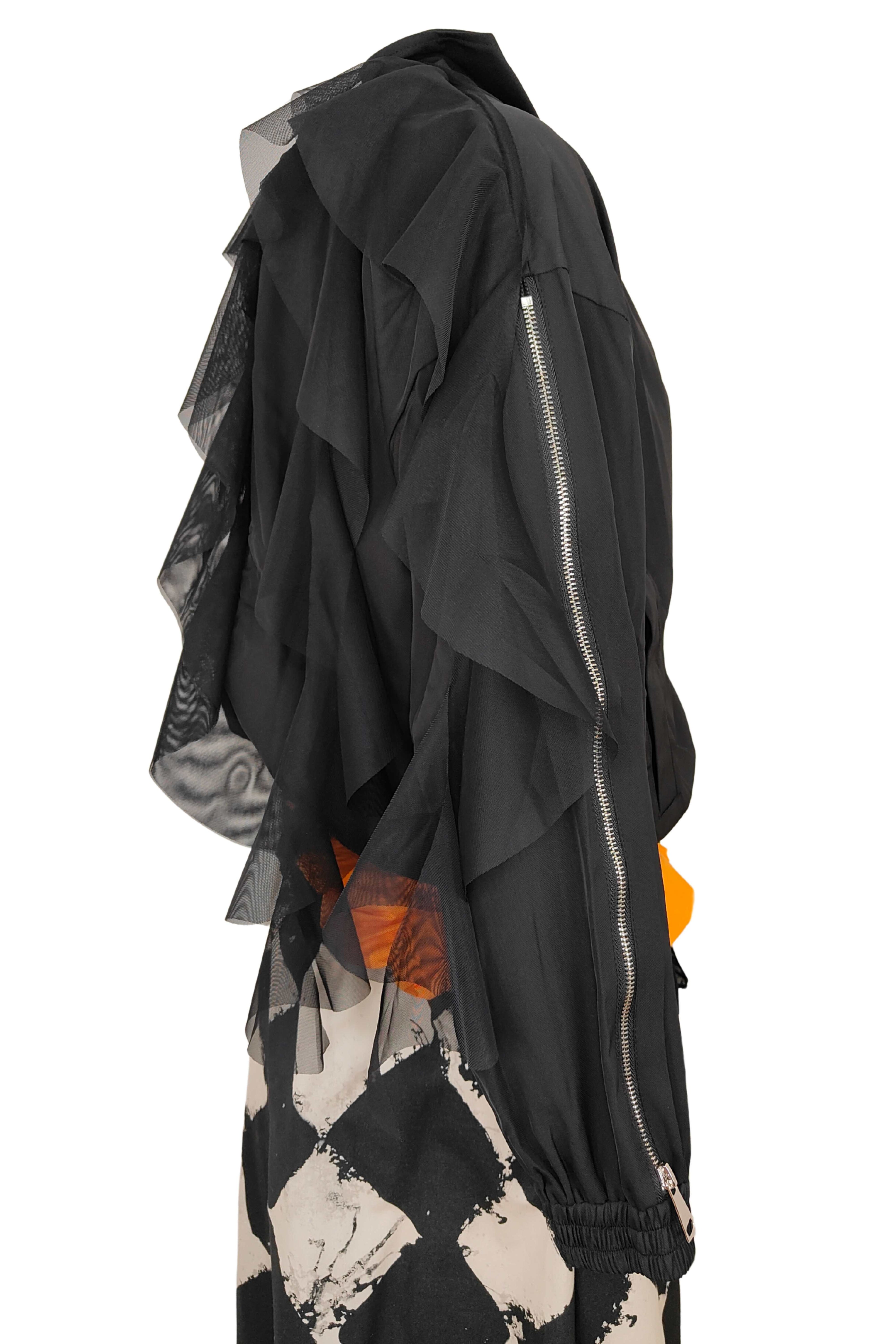 Chaqueta nefelibata marrón chocolate con cremalleras LYKKE