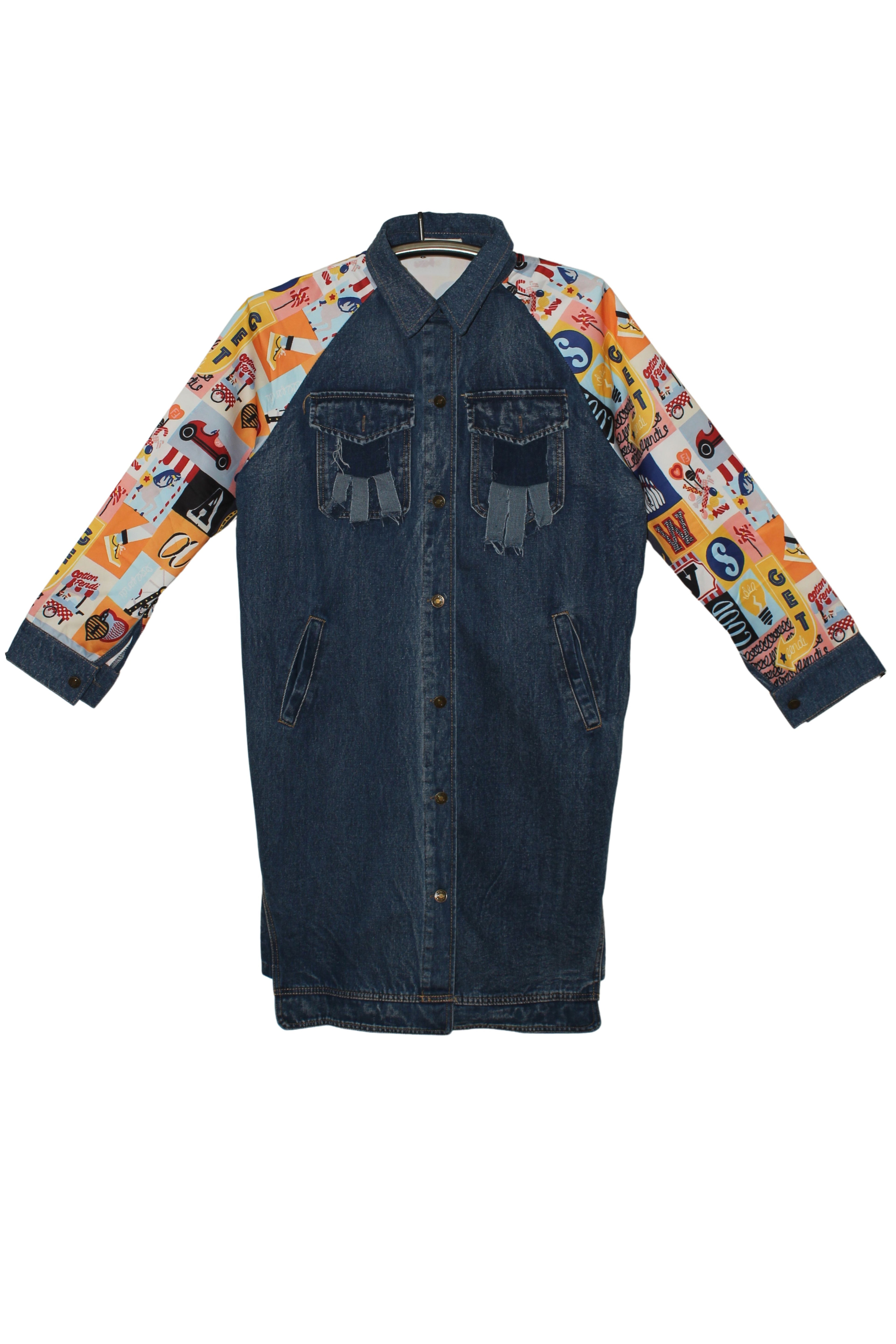 chaqueta vaquera de nefelibata con espalda y brazos estampados  multicolor | YOLYKKE