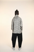 Veste Croisée Enveloppante Drapée Sequins Cousus Tencel Gris Noir | Wendy Trendy