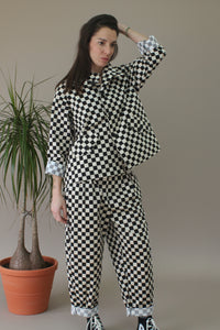 pantalón Wendy trendy tablero de ajedrez |YOLYKKE