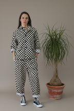 pantalón Wendy trendy tablero de ajedrez |YOLYKKE