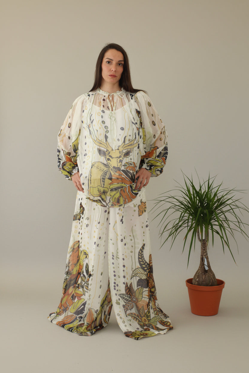 Conjunto 3 Piezas Estampado Ciervo Floral - Nefelibata