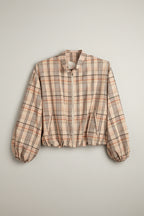 Chaqueta Bomber Cuadros Beige Jot_Madrid