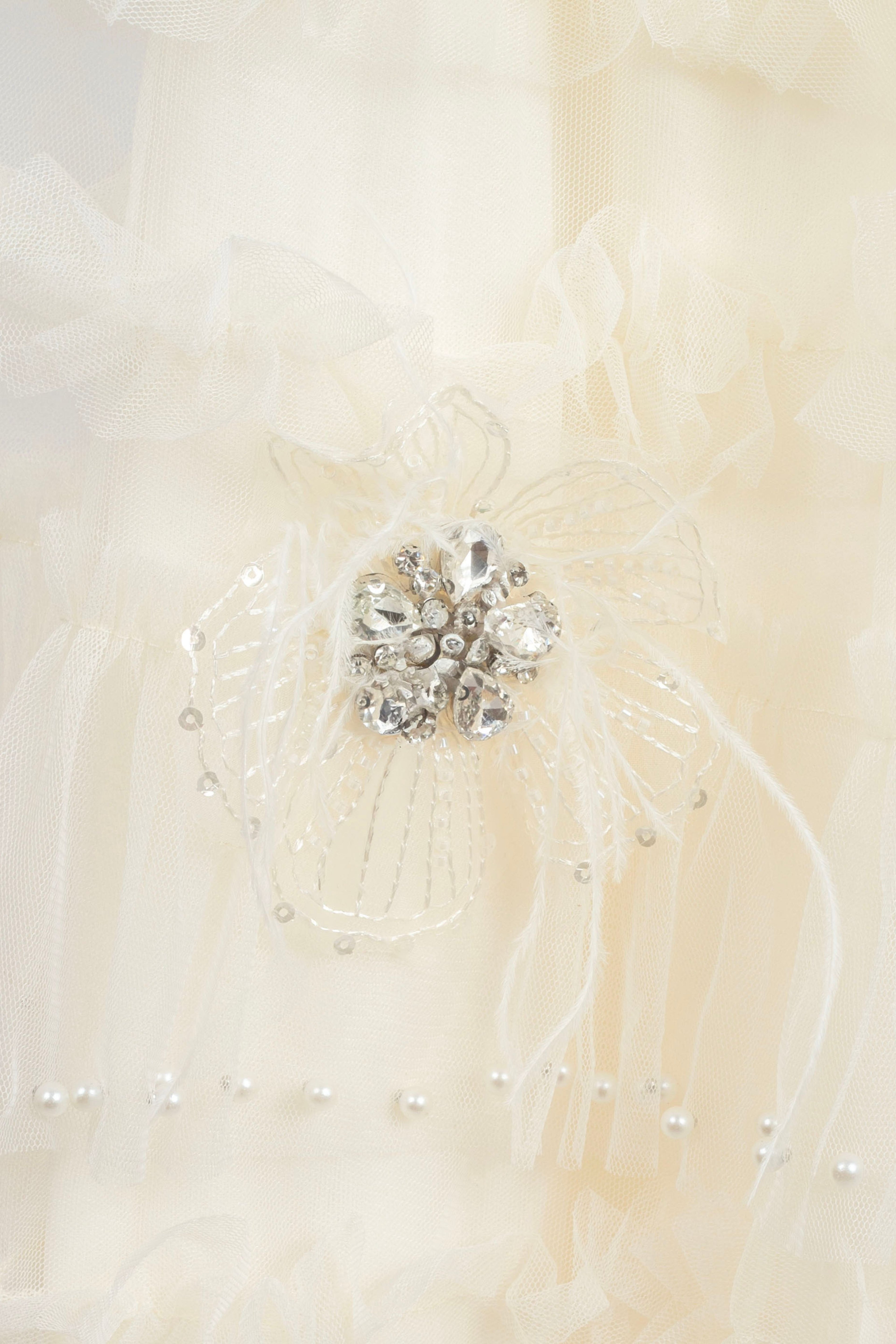 Falda Tul Blanca Broches Cristal - Nefelibata