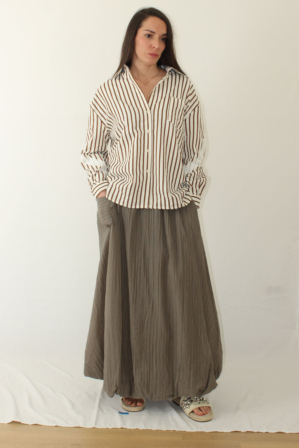 falda globo verde o beige de jot_madrid LYKKE