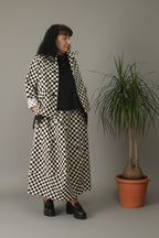 conjunto Wendy trendy tablero de ajedrez con chaqueta y falda globo