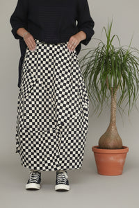 Falda de Wendy trendy globo estampado tablero de ajedrez