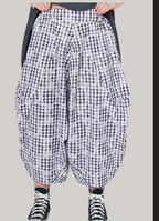 Pantalón Globo Vichy Negro Blanco