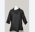 Camisa Chaqueta Rayas Lurex Cuello Asimétrico Negro