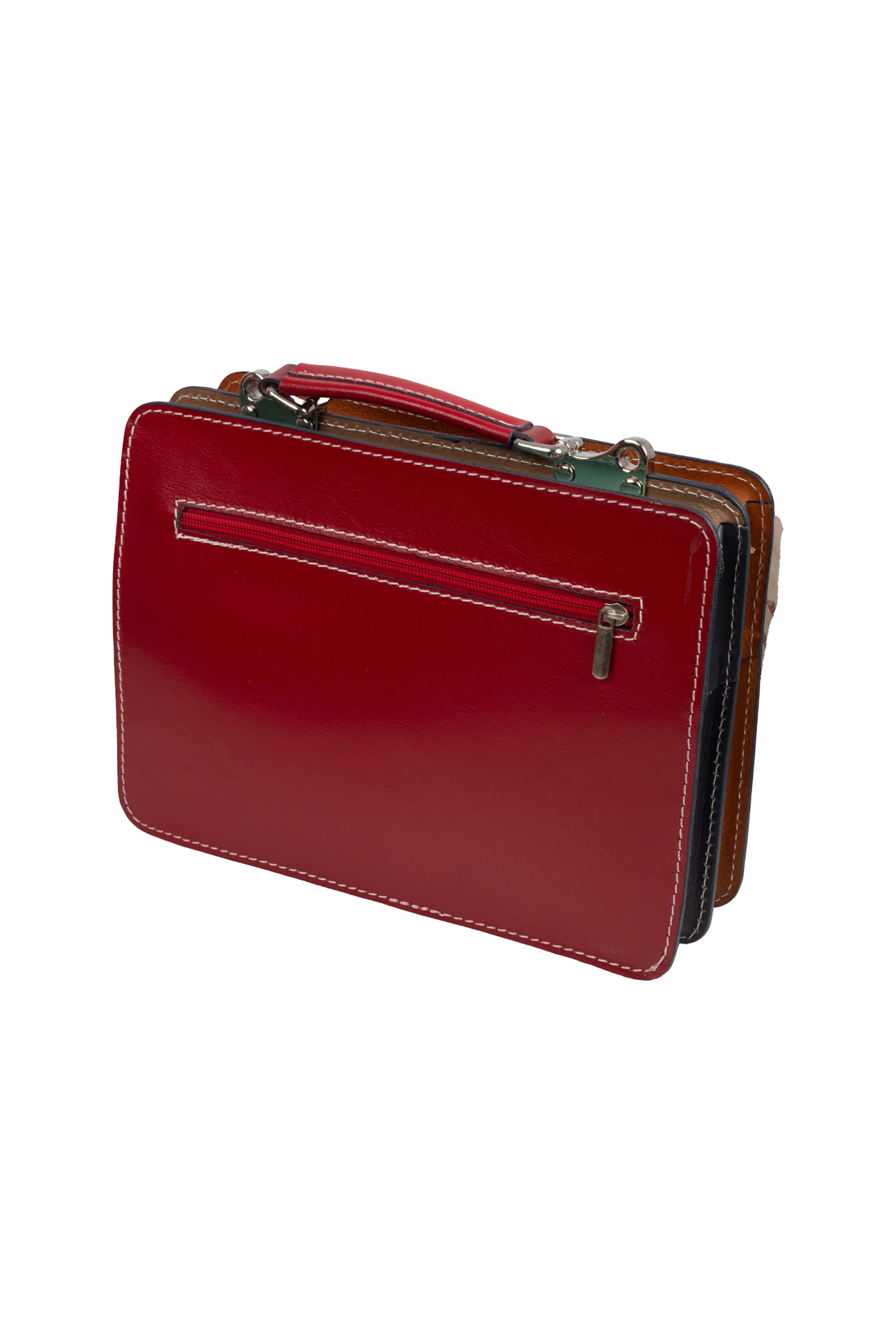 Bolso Bandolera Rojo Fucsia Turquesa Cuero