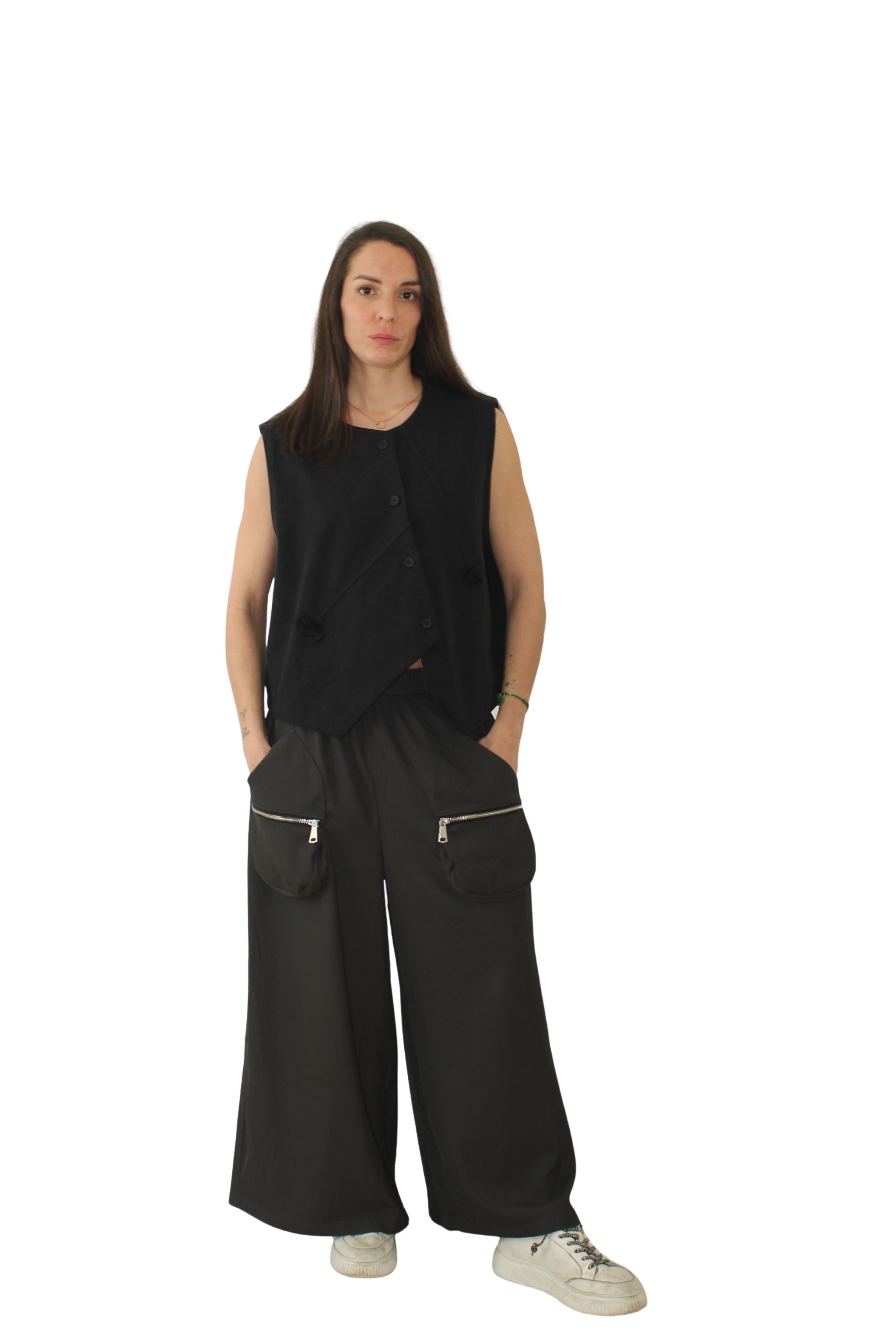 Pantalón Nefelibata Cremalleras - Chocolate