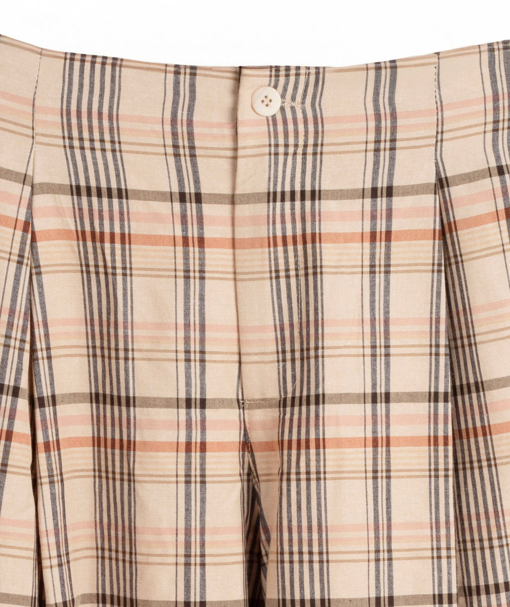 detalle del pantalon de cuadros jot_madrid en tostado