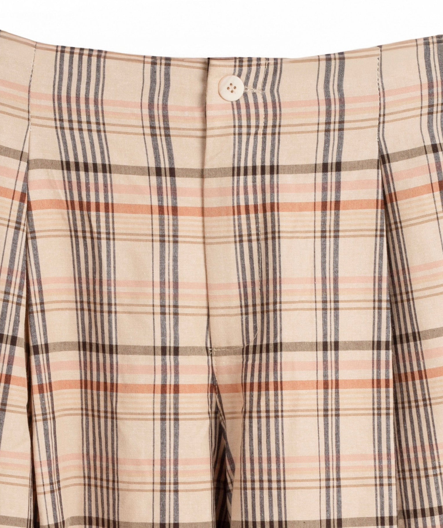 detalle del pantalon de cuadros jot_madrid en tostado