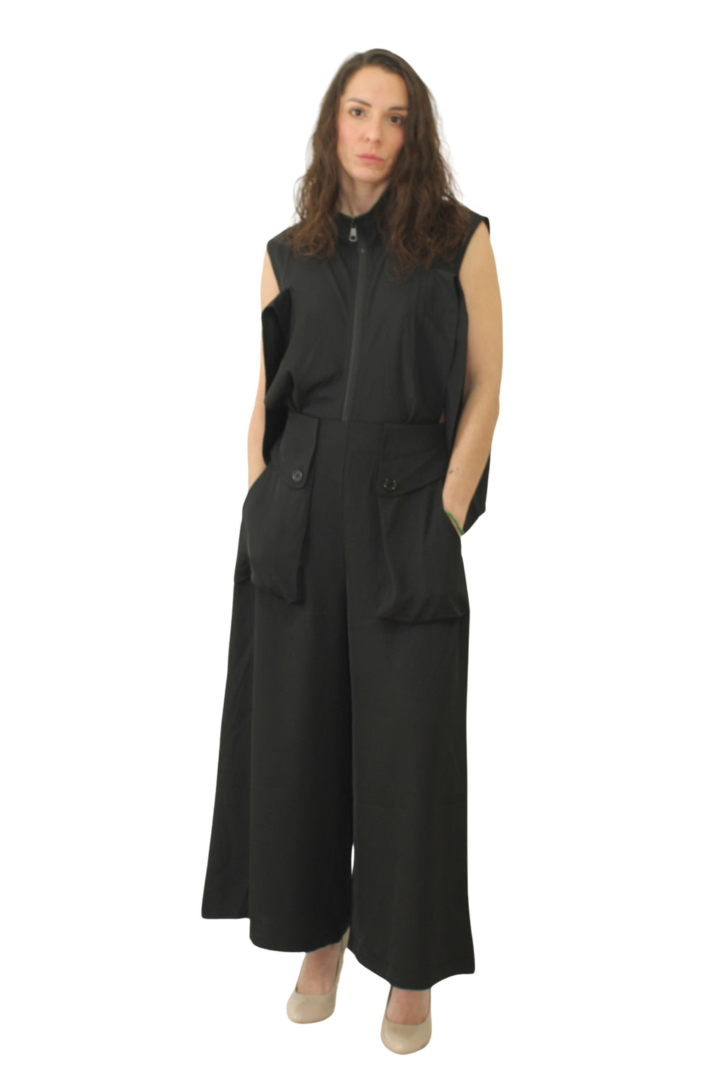 Pantalón Negro Fluido Ancho - Nefelibata