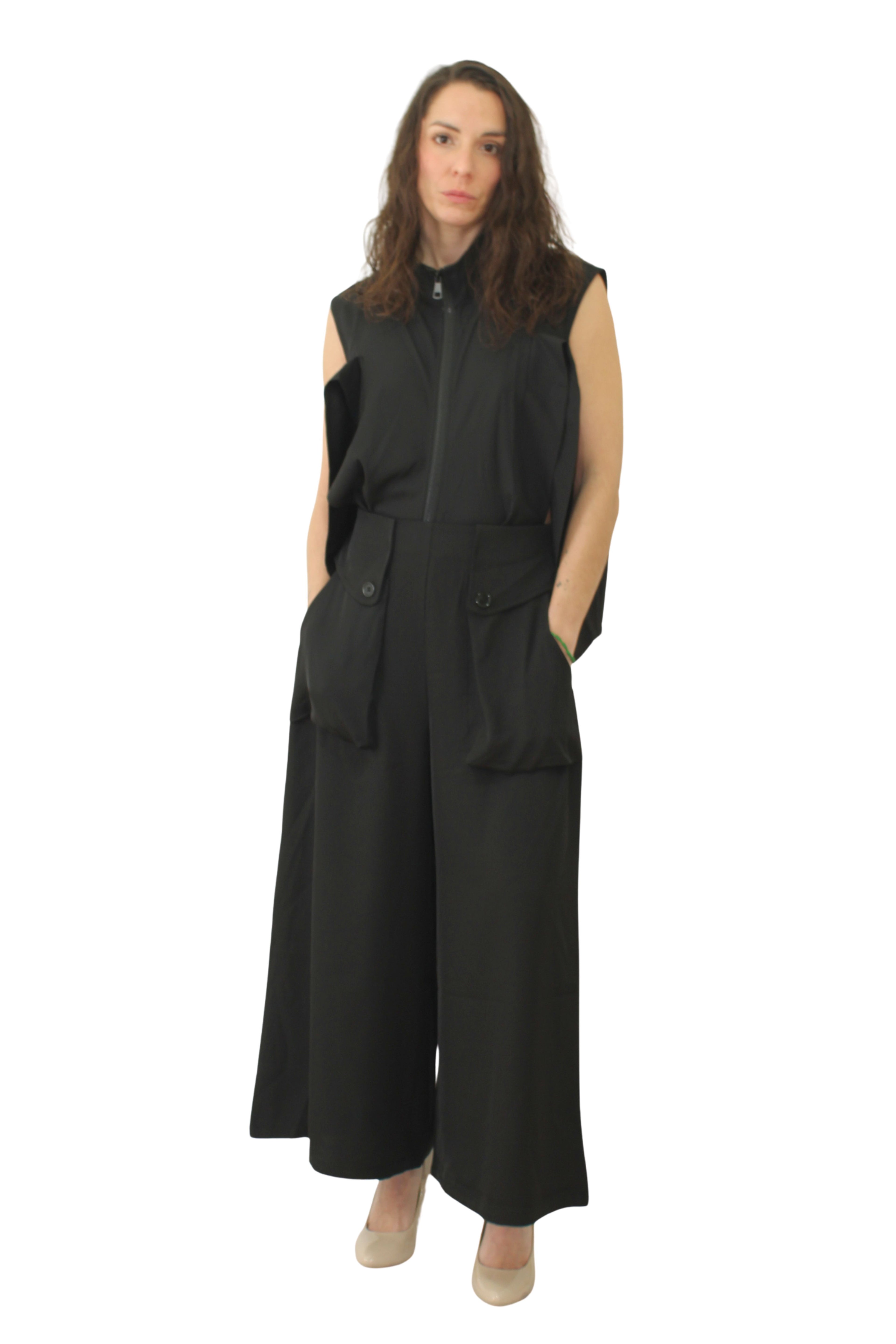 Pantalón Negro Fluido Ancho - Nefelibata