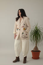 Pantalón en punto milano beige super cómodo  de jotmilano LYKKE