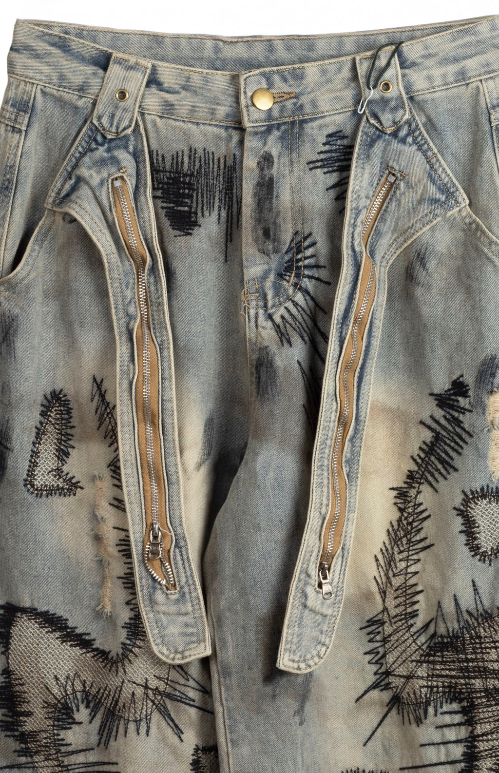 vaquero degradado con cinto colgando de jot_madrid