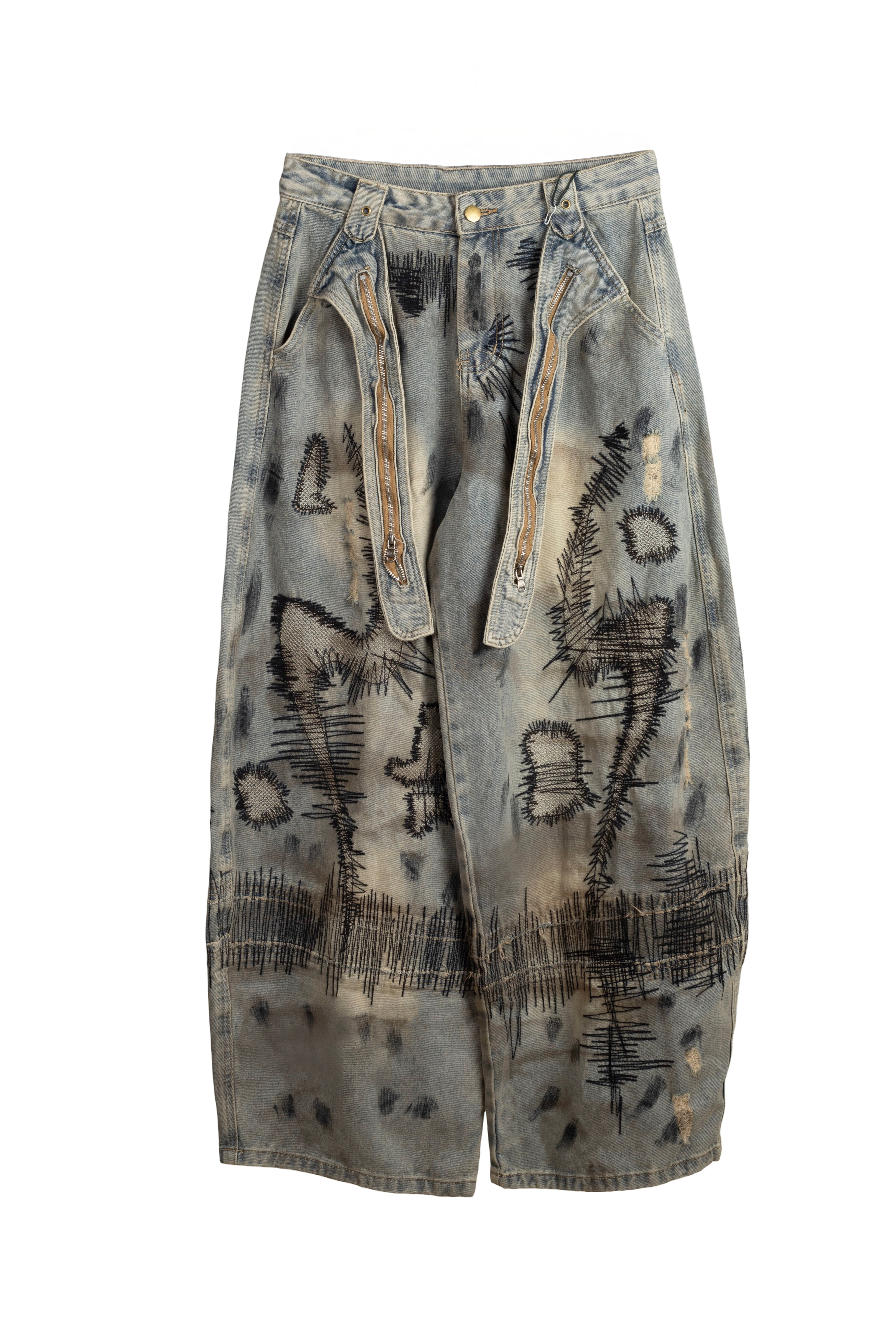 vaquero degradado con cinto colgando de jot_madrid