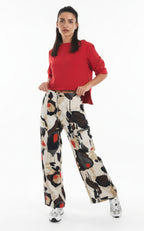 Pantaloni Cargo con Motivi Floreali Acquerellati e Pieghe sul Ginocchio | Wendy Trendy
