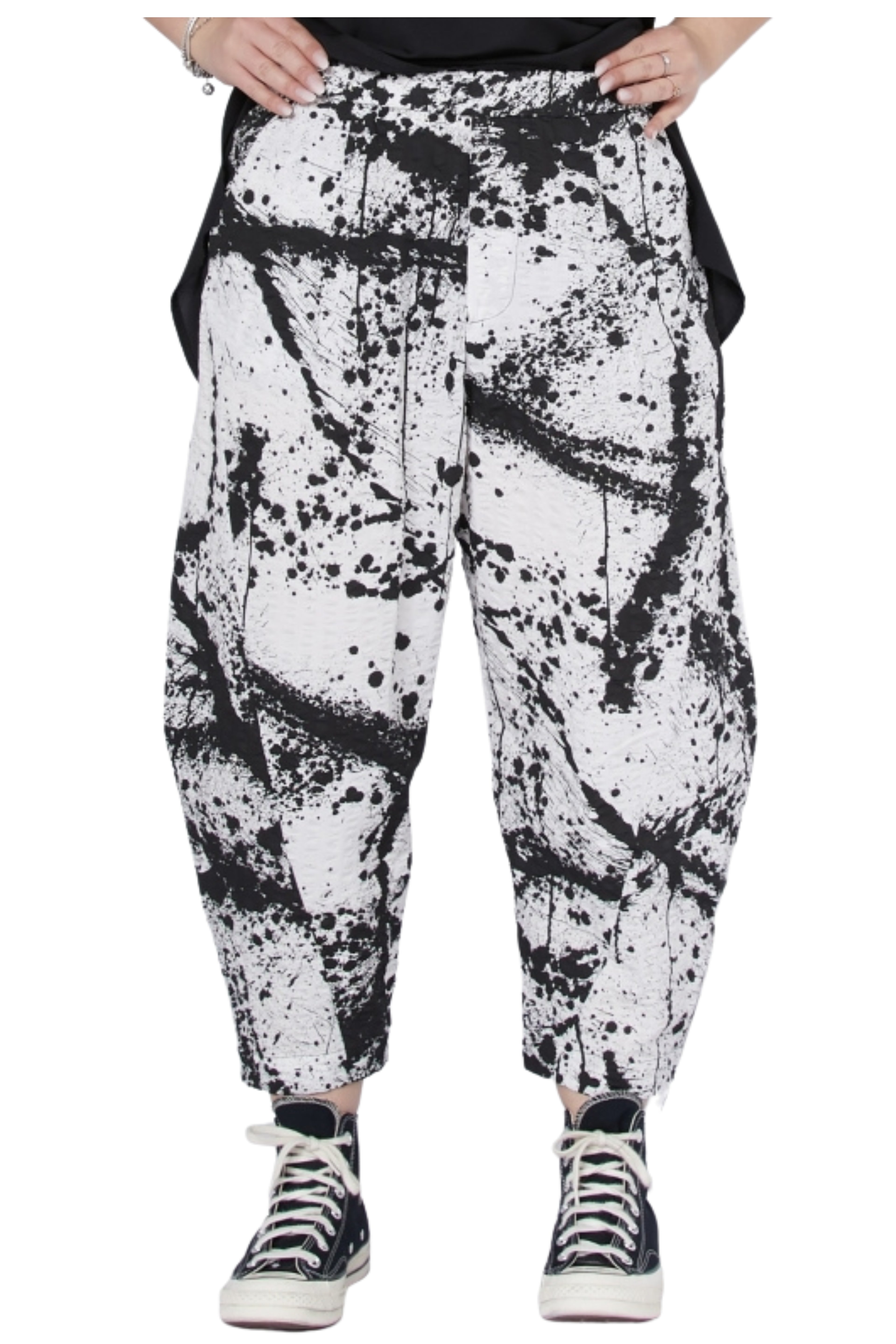 pantalón Wendy trendy manchado pintura negro blanco