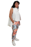 Pantalón Wendy Trendy Estampado Flores Orientales Coral y Azul