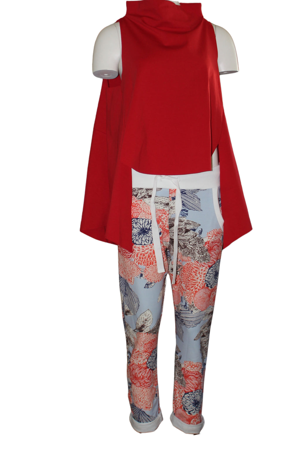 pantalon de wendy trendy con flores orientales y crisantemos 