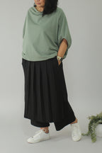 pantalon wendy trendy con pareo sobrepuesto de tablas