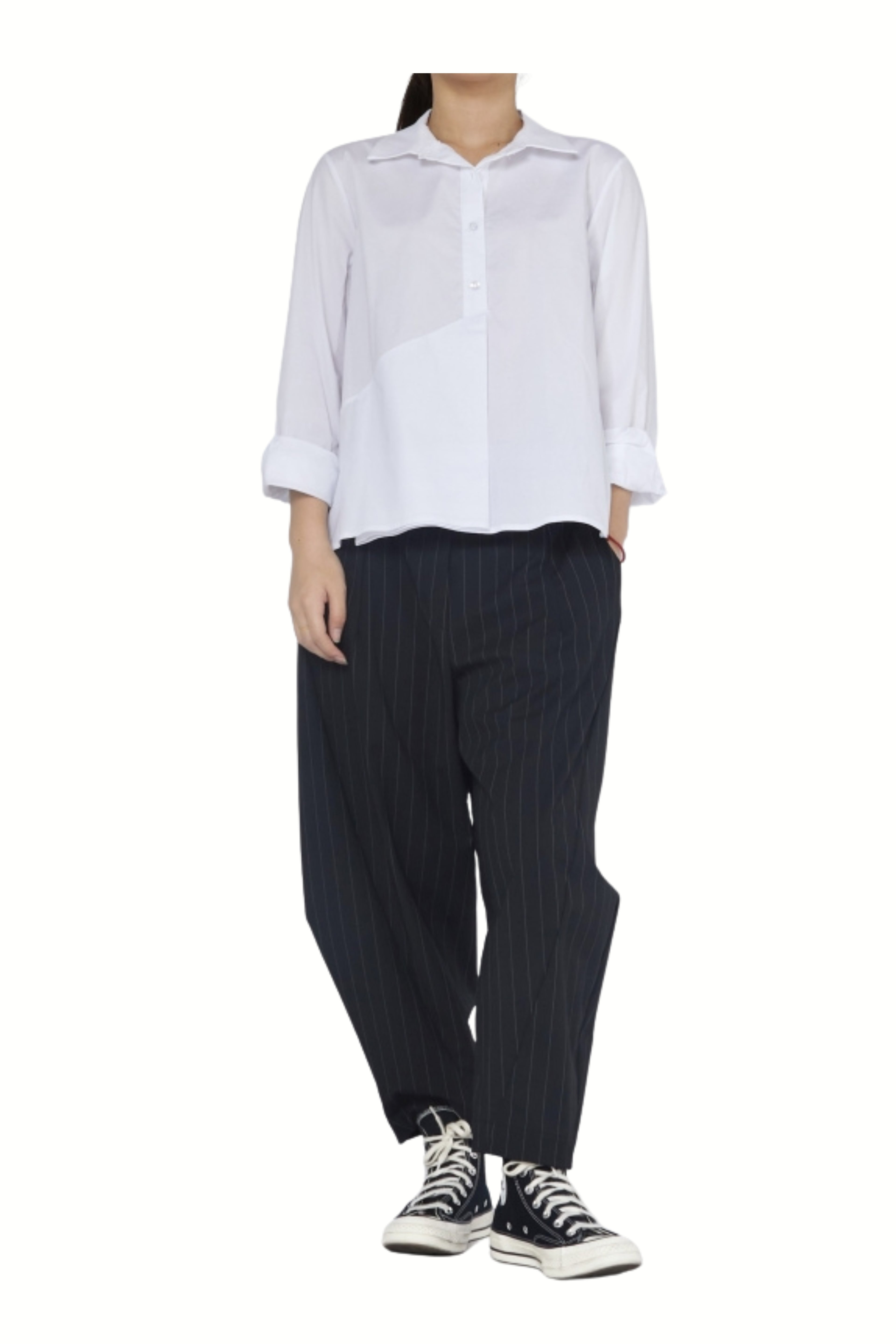 pantalón globo de Wendy trendy rayas diplomáticas