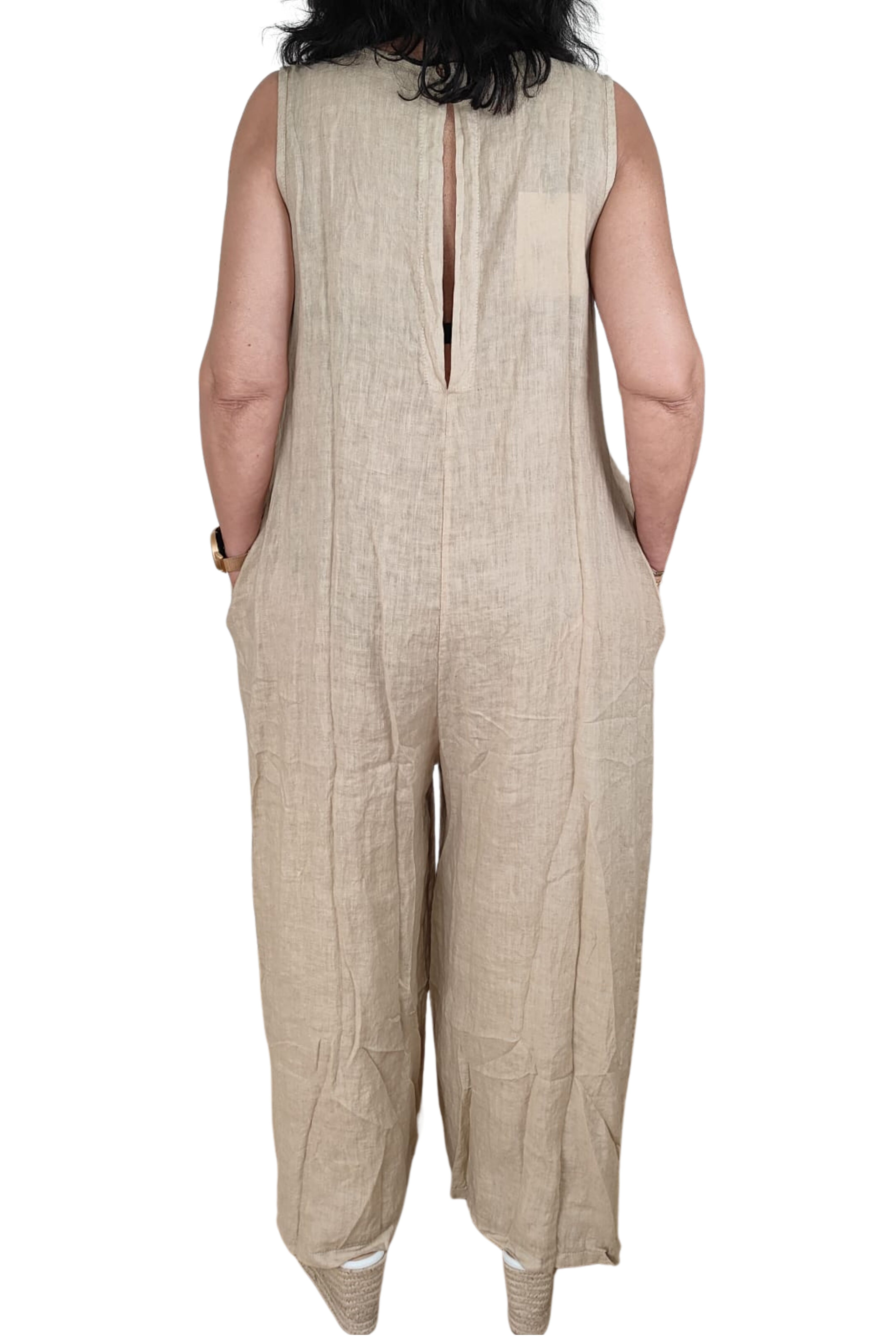 peto de jot_madrid en lino tostado con tirantes super ancho