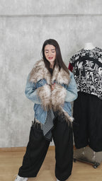 Chaqueta vaquera con pelo desmontable Milano
