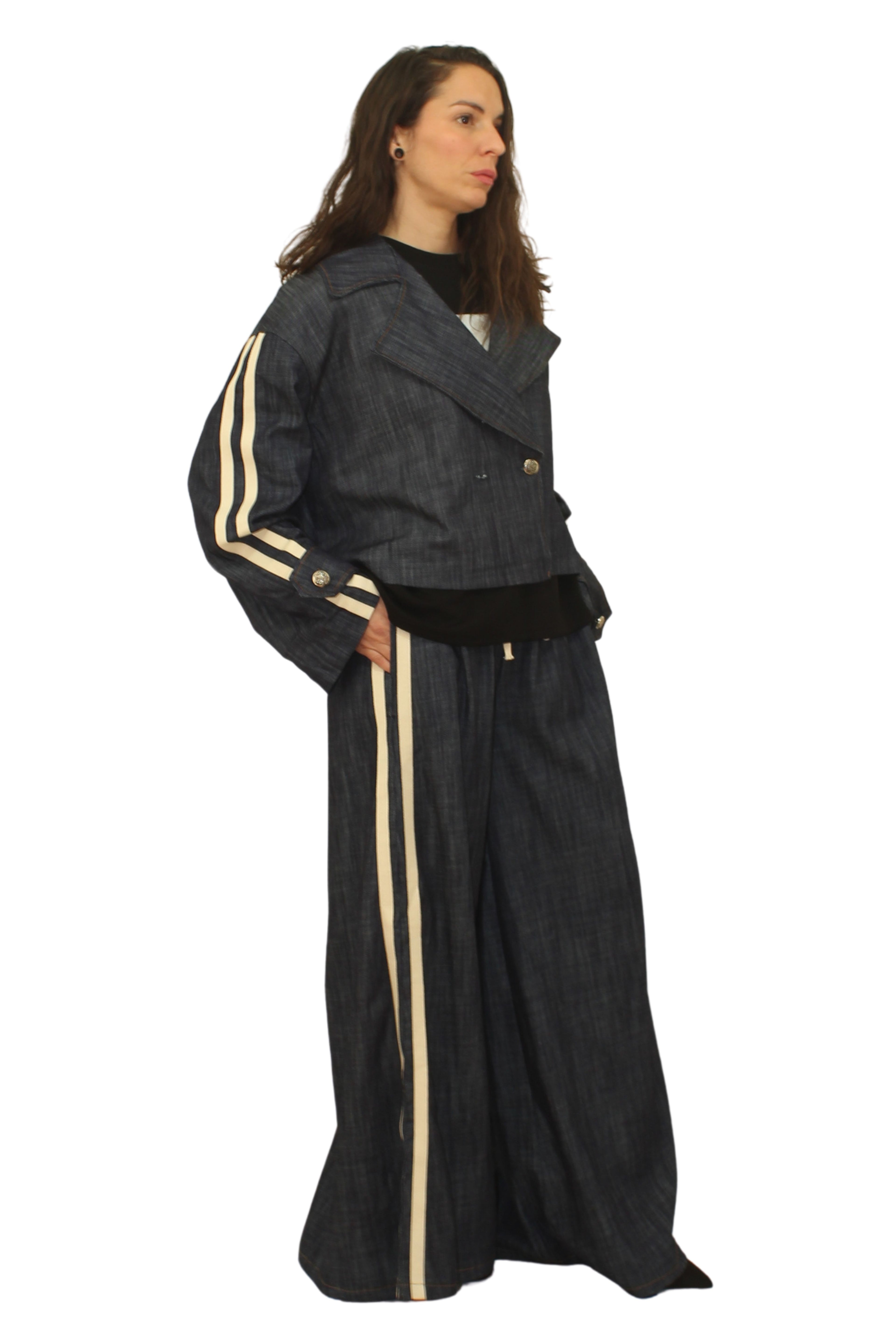 Pantalón Palazzo Denim Raya Lateral JOT Milano