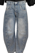 vaquero de jot_madrid con detalle de tachas en todas las costuras