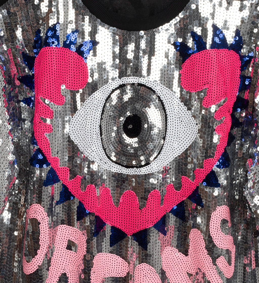 Vestido Camiseta  Lentejuelas Ojo Textos - Jot_Milano