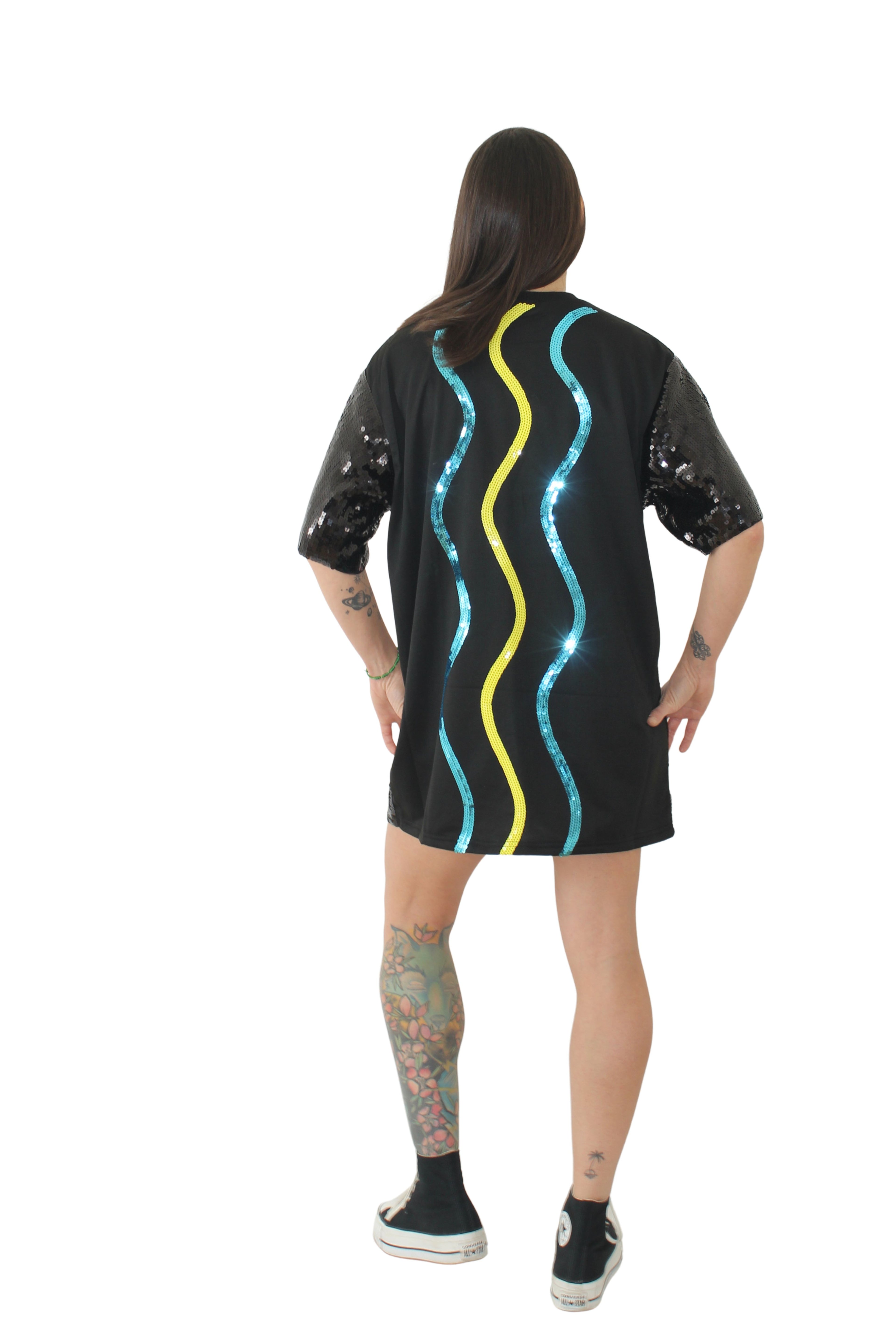 Vestido Camiseta  Lentejuelas Ojo Textos - Jot_Milano