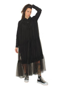 vestido con capa de tul sobrexpuesta de jot_milano negro