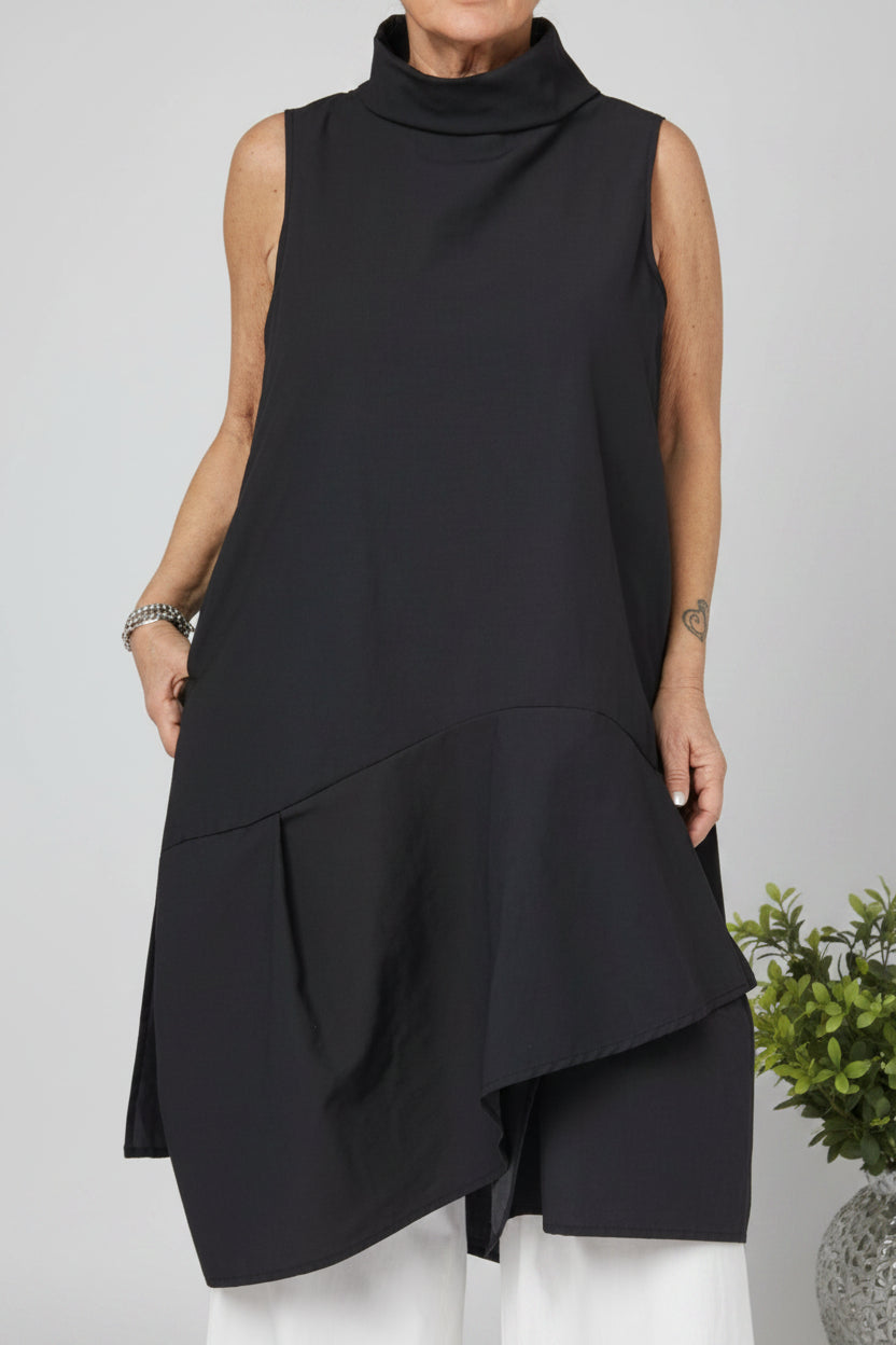 vestido de wendy trendy elegante sin mangas y cuello alto