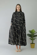 vestido negro de Wendy trendy rizado de la cintutra  elegante