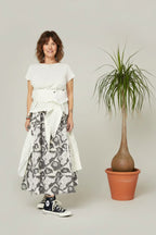 wendy trendy top de lunares con cinturon y botones de manga corta 